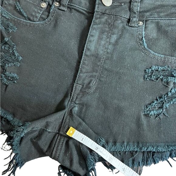 American Eagle hi rise festival Jean shorts black size 6 - Picture 11 of 12